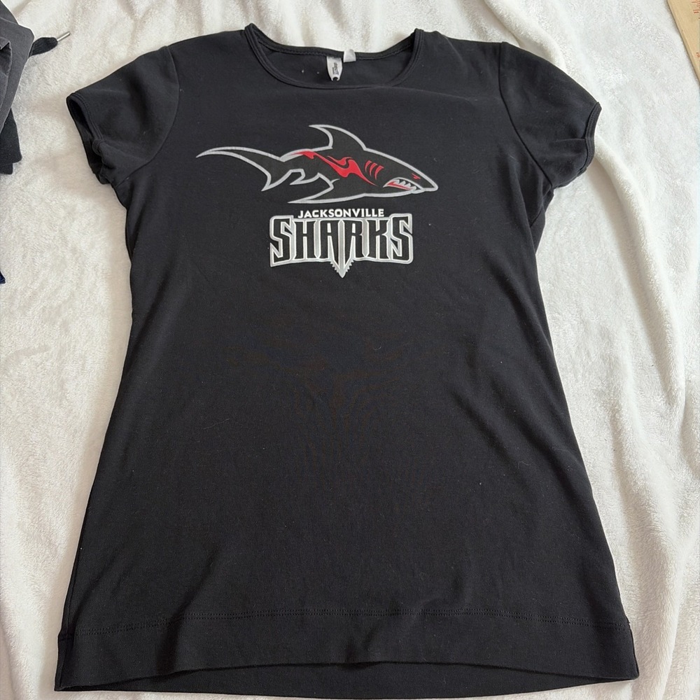 Jacksonville Sharks Women's Black District Threads Short Sleeve T‎ Size Large